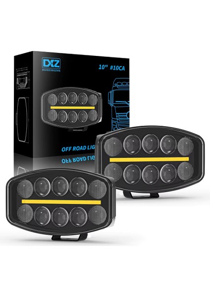 10'' Beyaz Turuncu LED Spot Projektör + Drl Tır Kamyon Off Road 12-24VOLT Çalışma Lambası 1 Adet modelleri