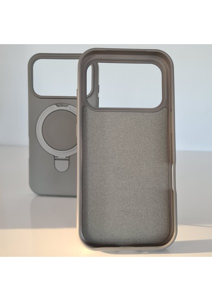 iPhone 17 Pro Magsafe ile Uyumlu Standlı Yumuşak Soft Mükemmel Manyetik Silikon Kılıf modelleri