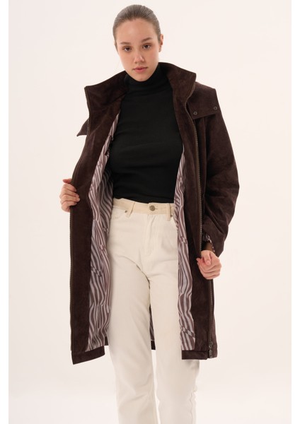 Veger Kadın Özel Dokulu Kumaş Kaban indirimleri