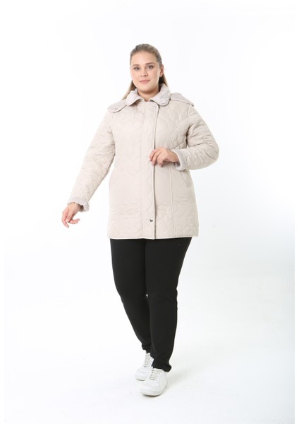 Su Itici Mont, Kapitone, Büyük Beden, Kapüşonlu, Içi Yumuşak Kürklü, Kışlık Mont fırsatları