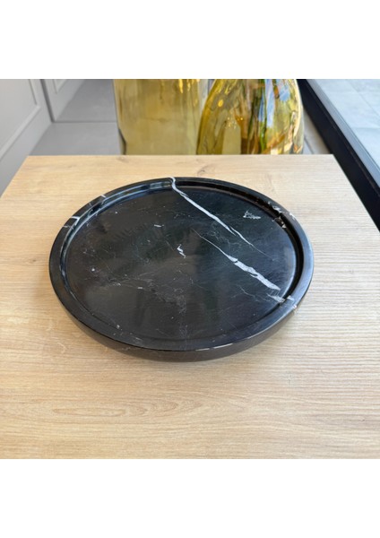 Siyah Mermergümüş Top Ayaklı Sunum Tabağı,toros Siyahı Mermer Gümüş Top Ayaklı Sunumluk indirimleri