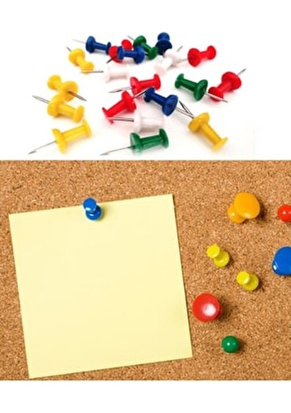 90 Adet Renkli Harita Çivisi Mantar Pano Raptiyesi Pano Iğnesi modelleri