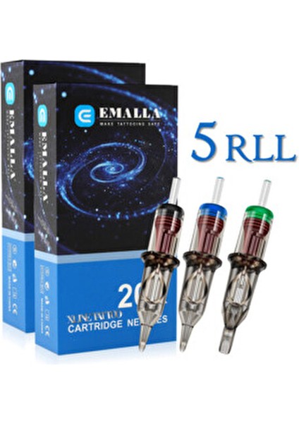 Steril Titanyum Kartuşlu İğne 1205 RLL 1 Adet Pen Makina İçin Uygun