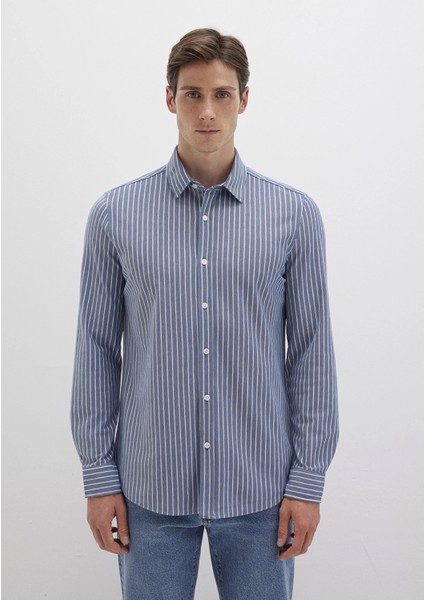 Çizgili Mavi Gömlek 0211404-91333 modelleri