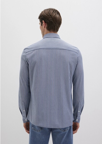 Çizgili Mavi Gömlek 0211404-91333 fırsatları