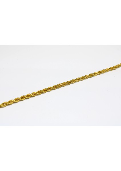 14 Ayar Gerçek Altın Günlük Halat Künye Bileklik