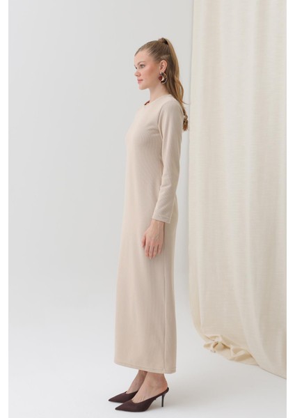 Kadın Basic Uzun Kollu Triko Maxi ELBISE-12591ELB fiyatları