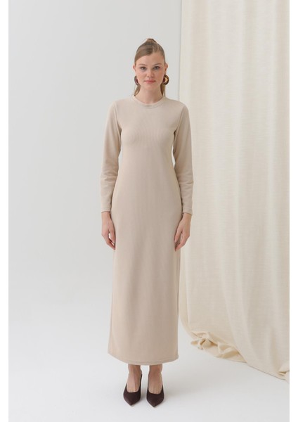 Kadın Basic Uzun Kollu Triko Maxi ELBISE-12591ELB fırsatları