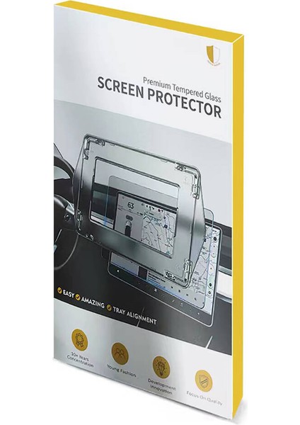 Tesla Model Y Araç Multimedya Ekran Koruyucu Ar Oleofobik Uygulama Aparatlı Tkdw Premium Temperli Ca fiyatları