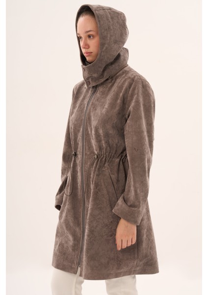 Veger Kadın Özel Dokulu Kumaş Kaban