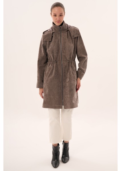 Veger Kadın Özel Dokulu Kumaş Kaban fırsatları