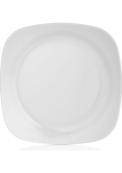 4126.PW - Bergama 6'lı Beyaz Kare Servis Tabak Seti 26 Cm, Thermoset Melamin fiyatları