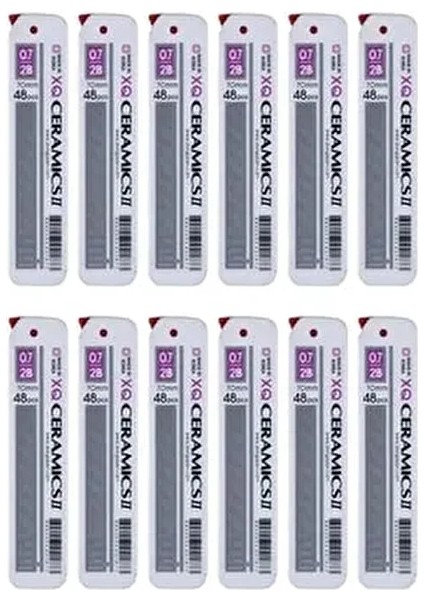 Ceramics 0,7 Versatil Uç Min 2b 70 mm 48'li 12'li Tüp 1 Paket 576 Minyeni Dökülmez Kapak