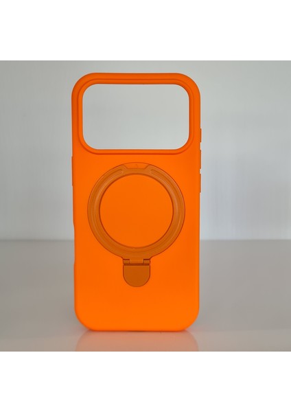 iPhone 17 Promax Magsafe ile Uyumlu Standlı Yumuşak Soft Mükemmel Manyetik Silikon Kılıf modelleri