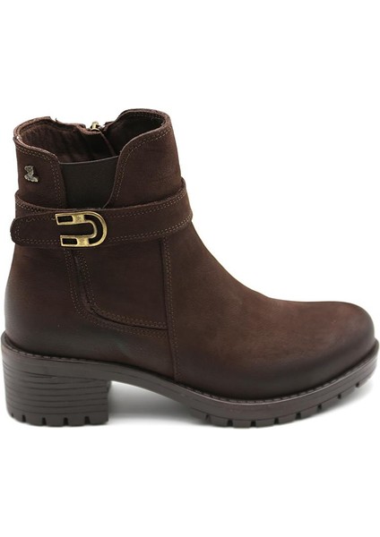 Kadın Hakiki Deri Kaymaz Taban Ortopedik Bot 3376K - Kahve M - Kahve Q - 36