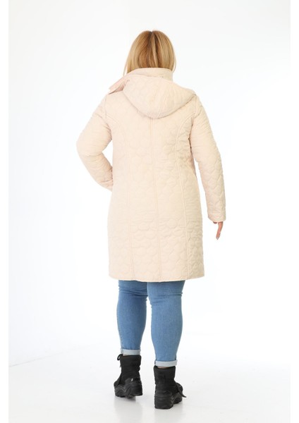 İthal Yumuşak Kürklü Mont, Büyük Beden , Tavşan Tüylü Kaban, Su Itici Mont,kapitone Mont,diz üstü