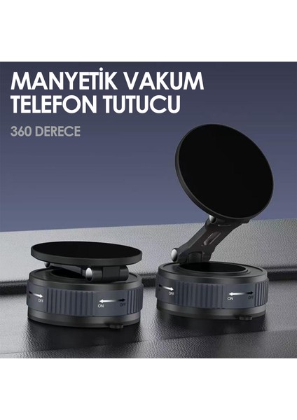 Güçlü Vakumlu Manyetik Telefon Tutucu 360 Derece Ayarlanabilir Araç Içi Telefon Tutucu