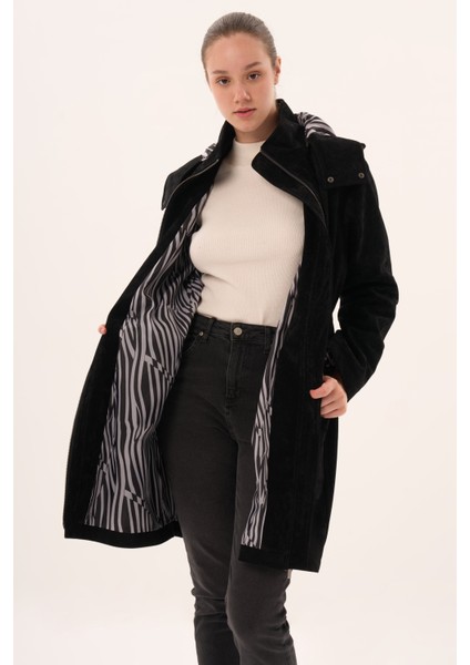 Veger Kadın Özel Dokulu Kumaş Kaban fiyatları