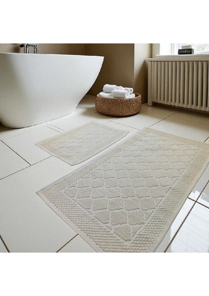 Banyo Pamuk Paspas Seti, Kaymaz Taban, Şık ve Dayanıklı 60X100 / 60X50 Ölçülerinde indirimleri