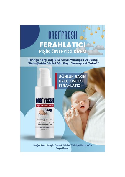 Orbi Fresh Pişik Önleyici Krem Bebekler İçin Güçlü Koruma 100 ml Doğal Formül fiyatları