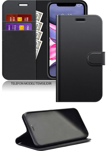 Samsung Galaxy A17 Uyumlu Standlı Cüzdanlı Kartlıklı Kapaklı Deri Kılıf