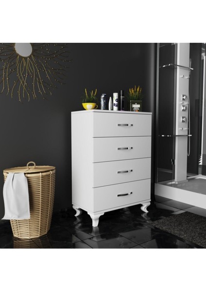 Moxen S1 Şifonyer E1 Kalite 18 mm Yonga Levha 70x97,6x38,5 cm Ölçülerinde Dört Çekmeceli indirimleri