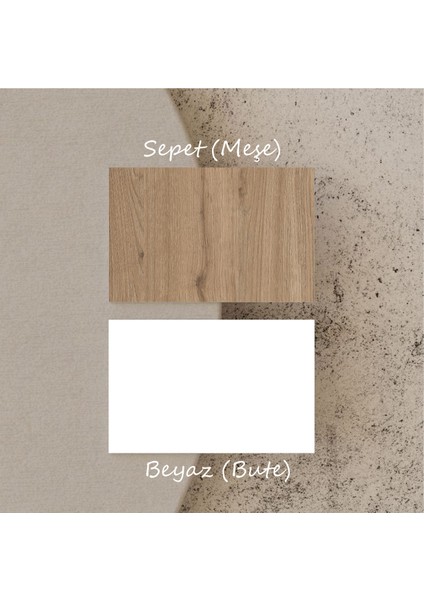 Şifonyer E1 Sertifikalı Suntalam 80x86x45 cm 4 Çekmeceli Sepet Meşe Beyaz Modern Tasarım