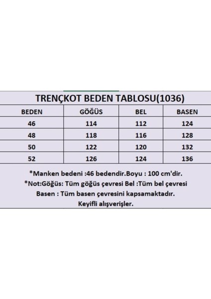 Kadın Suya Dayanıklı Büyük Beden Trençkot Kemerli Kruvaze Trençkot Bonded Kumaş Astarlı Lacivert