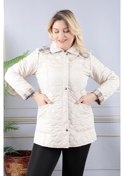 Baharlık Kapüşonlu Kapitone Mont Içi Ekoseli Kapitone Mont Büyük Beden Mont, Su Itici Mont, Lacivert