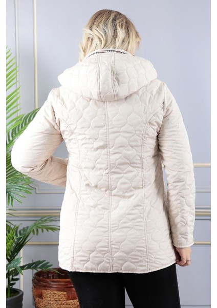 Baharlık Kapüşonlu Kapitone Mont Içi Ekoseli Kapitone Mont Büyük Beden Mont, Su Itici Mont, Lacivert