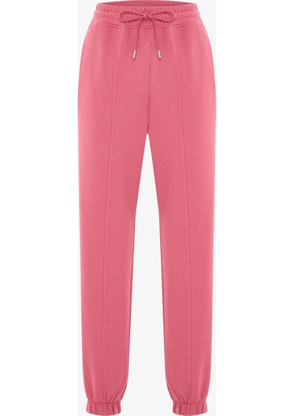 Çöl Gülü Oversize Orta Bel Çift Dikişli Jogger Eşofman Altı