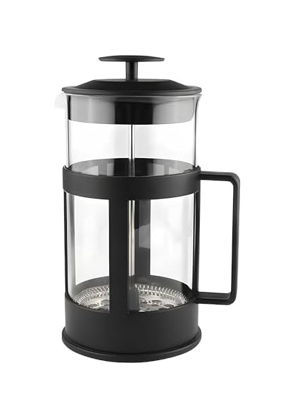 350 ml Cam French Press - Isıya Dayanıklı Cam, Paslanmaz Çelik Filtreli, Siyah Renkli Kahve ve Bitki Çayı Demliği fiyatları