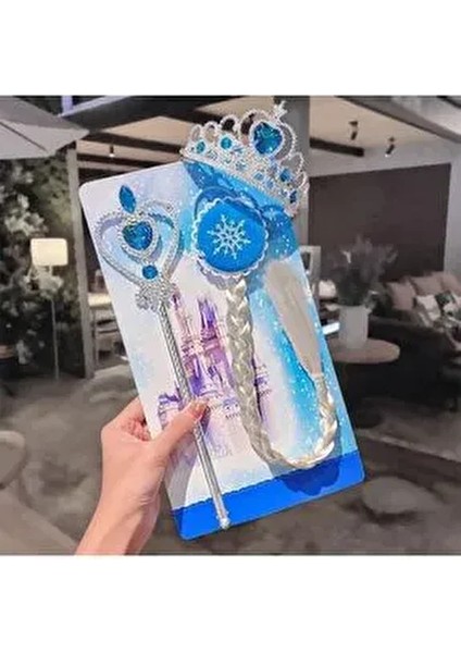 Elsa Saç ve Taç Asa Seti