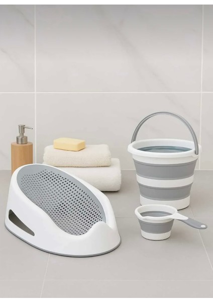 3’lü Bebek Banyo Seti – Küvet, Katlanabilir Kova ve Maşrapa | Kaymaz ve Ergonomik Tasarım fırsatları