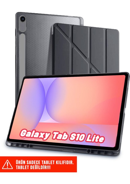 Samsung Galaxy Tab S10 Lite 10.9 Inch Uyumlu Tri-Folding Kalem Bölmeli Arkası Yumuşak Silikon Kılıf