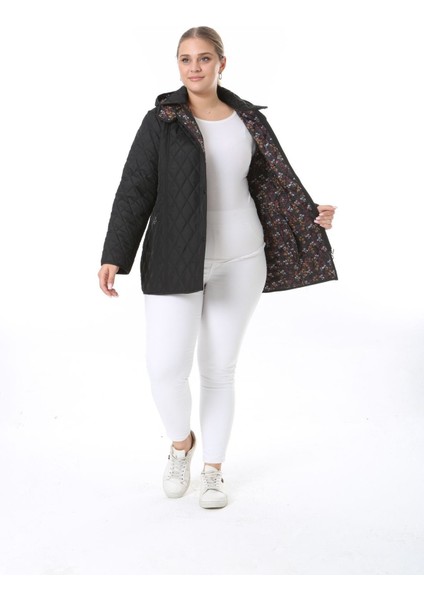 Kapitone Mont, Büyük Beden Mont, Baharlık, Büyük Beden Ceket, Kapüşonlu, Suya Dayanıklı Mont,krem