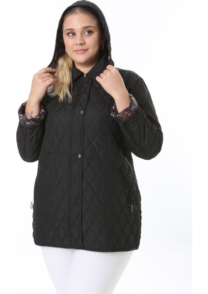 Kapitone Mont, Büyük Beden Mont, Baharlık, Büyük Beden Ceket, Kapüşonlu, Suya Dayanıklı Mont,krem