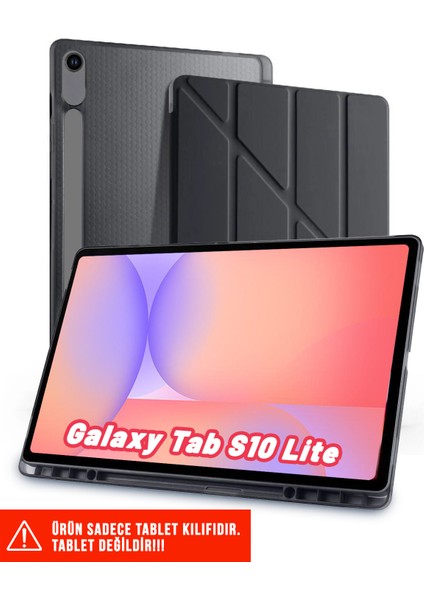 Samsung Galaxy Tab S10 Lite 10.9 Inch Uyumlu Tri-Folding Kalem Bölmeli Arkası Yumuşak Silikon Kılıf