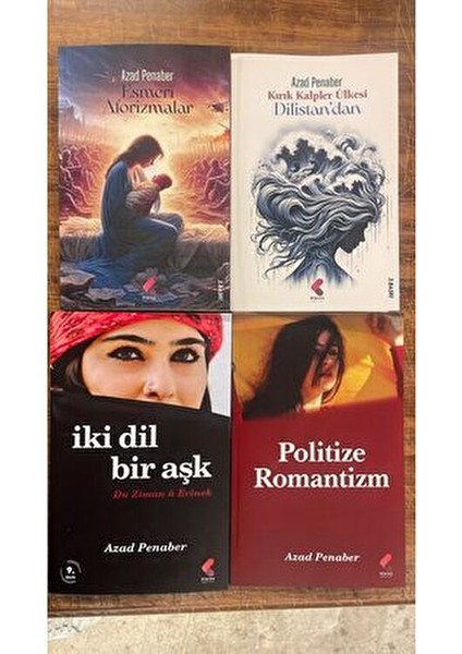 Azad Penaber 4 Kitap Set - Iki Dil Bir Aşk - Esmeri Aforizmalar - Kırık Kalpler Ülkesi