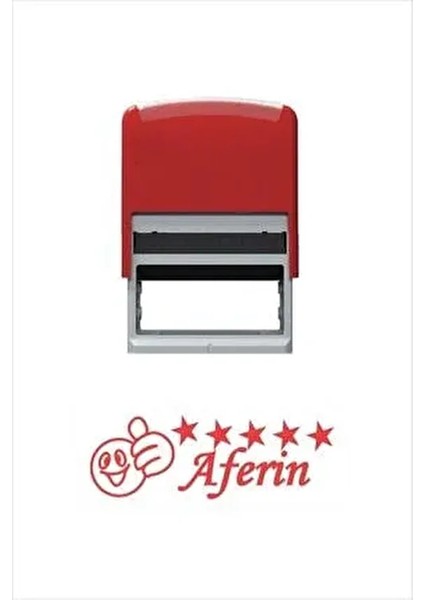 Kendinden Mürekkepli Aferin Öğretmen Kaşesi Kırmızı Eko-11 Modeli