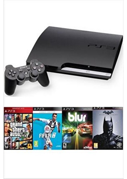 Playstation 3 Slim 500 GB + 2 Kablosuz Kol + 50 Dijital Oyun (Garantili Teşhir Ürünü)