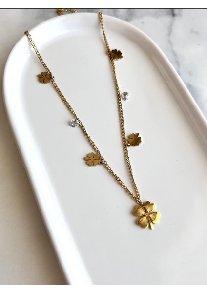 Yonca Kolye Gold Paslanmaz Celik