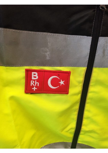 Türk Bayraklı Kan Grubu Aplikesi Cırt Bantlı