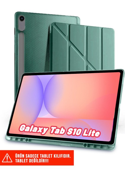Samsung Galaxy Tab S10 Lite 10.9 Inch Uyumlu Tri-Folding Kalem Bölmeli Arkası Yumuşak Silikon Kılıf