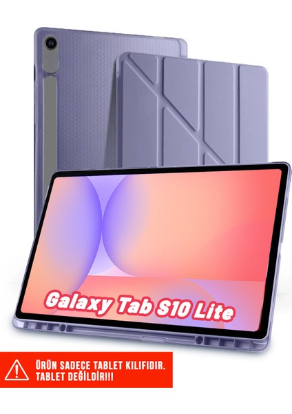 Samsung Galaxy Tab S10 Lite 10.9 Inch Uyumlu Tri-Folding Kalem Bölmeli Arkası Yumuşak Silikon Kılıf