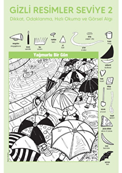 Gizli Resimler Seviye 1 Eğlenceli Oyun Seti 6 - 9 Yaş İçin Yaratıcı Düşünme modelleri