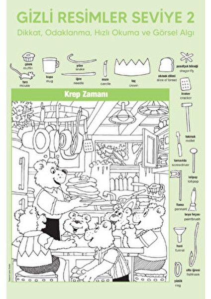 Gizli Resimler Seviye 1 Eğlenceli Oyun Seti 6 - 9 Yaş İçin Yaratıcı Düşünme