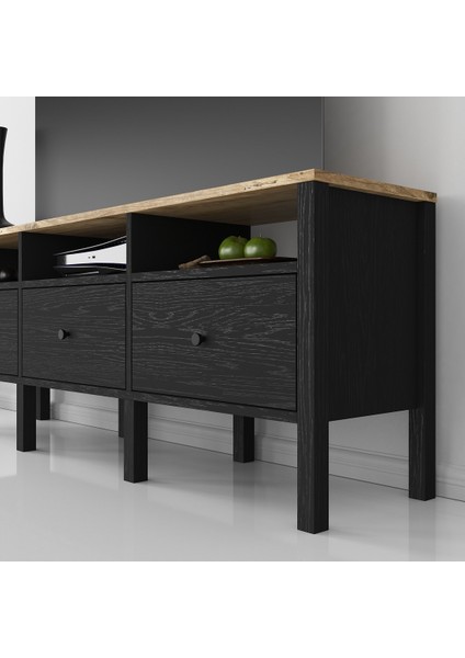 Riya Tv Ünitesi-Wood Siyah-Minifiks Bağlantılı modelleri