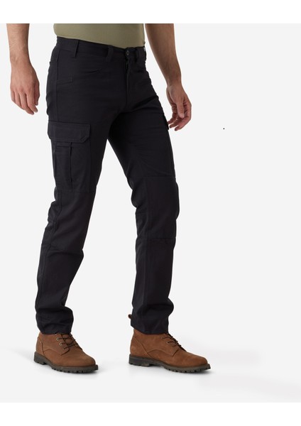 Solognac Erkek Kargo Avcı Pantolonu - Siyah - Avcılık ve Doğa Gözlemi - Steppe 500