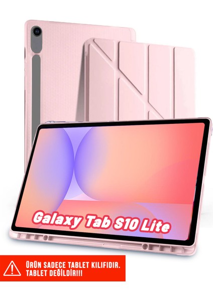 Samsung Galaxy Tab S10 Lite 10.9 Inch Uyumlu Tri-Folding Kalem Bölmeli Arkası Yumuşak Silikon Kılıf